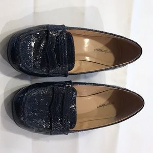 Comfortview Navy Blue Patent Loafers 10W